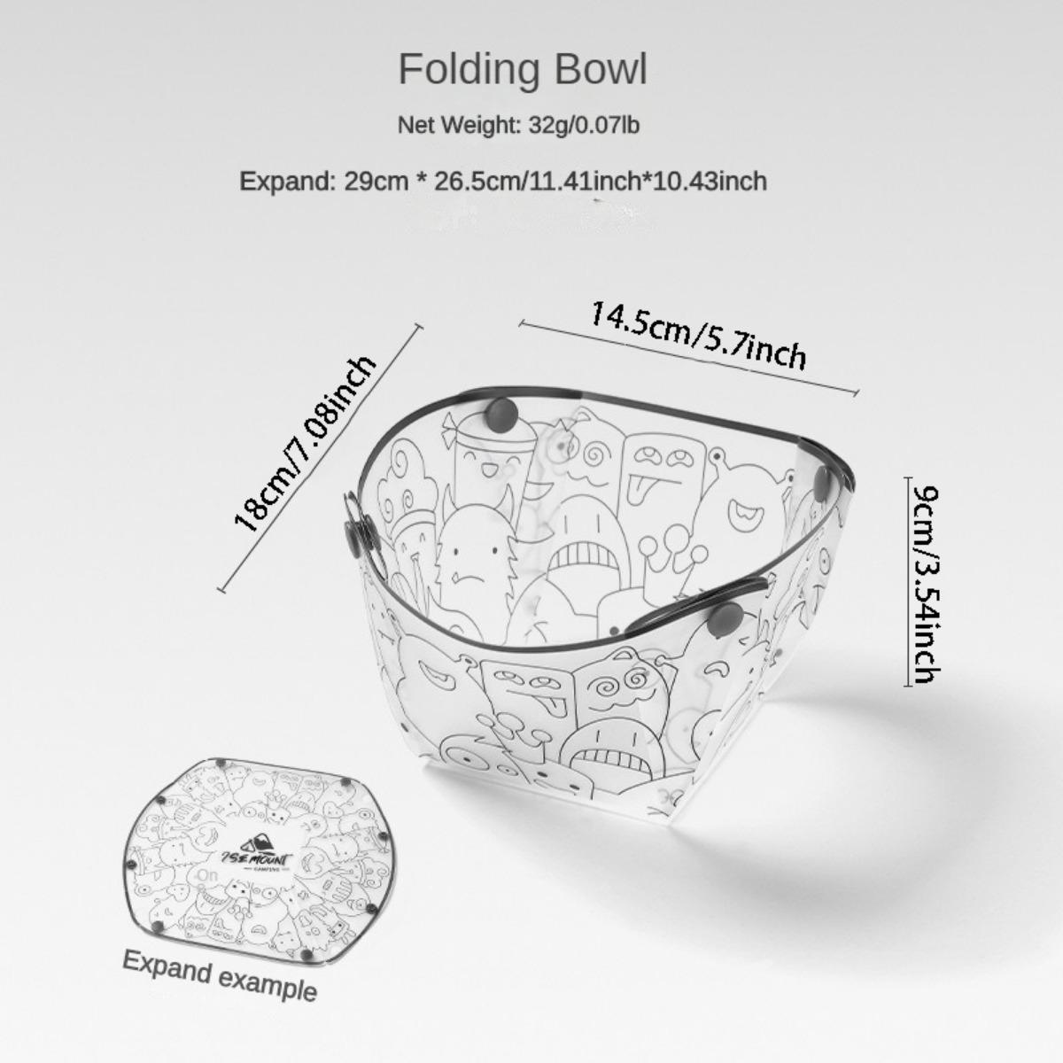 

Ультралегкая складная посуда для улицы, портативная миска, обеденная тарелка, фильтр для кофе, воронка, чашка для воды, универсальный комбинированный набор посуды Folding Bowls белый