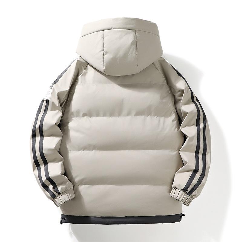 Zimní trend Dvoudílná bunda s kapucí a hřejivou bavlněnou výplní Pánská bunda Módní Všestranné Ležérní Bavlnou vycpané oblečení