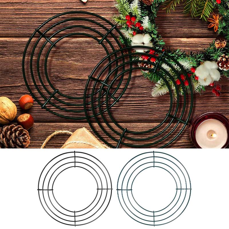 Metal Wreath Hoop Round Wreath Craft Supplies Frame Christmas Wreath Crafting Frame For Winter Holiday Decor Fake Flower Decor