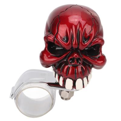 Lenkradknauf in Totenkopfform, universeller Servolenkgriff für Autos, LKWs, Traktoren und Boote, Rot
