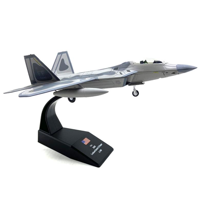 1:100 Scale United States F-22 Fighter Raptor Model & Display Stand Collection Gift F22 Alloy Model Plane Mini Home Decoration