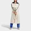 Adidas Originals Trefoil Side Stripe Single-Breasted Belted Long Trench Coat Women Outerwear White IC5588