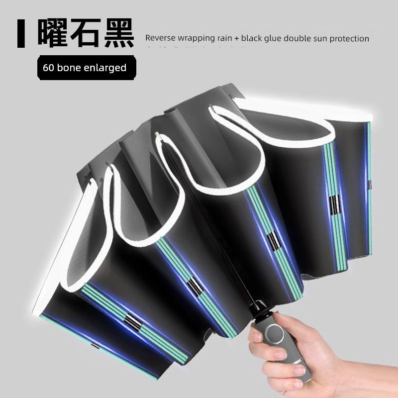 Umbrella with Enlarged Canopy, Thickened and Reinforced, Uv-Resistant, Compact and Portable, Dual-Use for Women and Men, Fully Automatic Sunshade