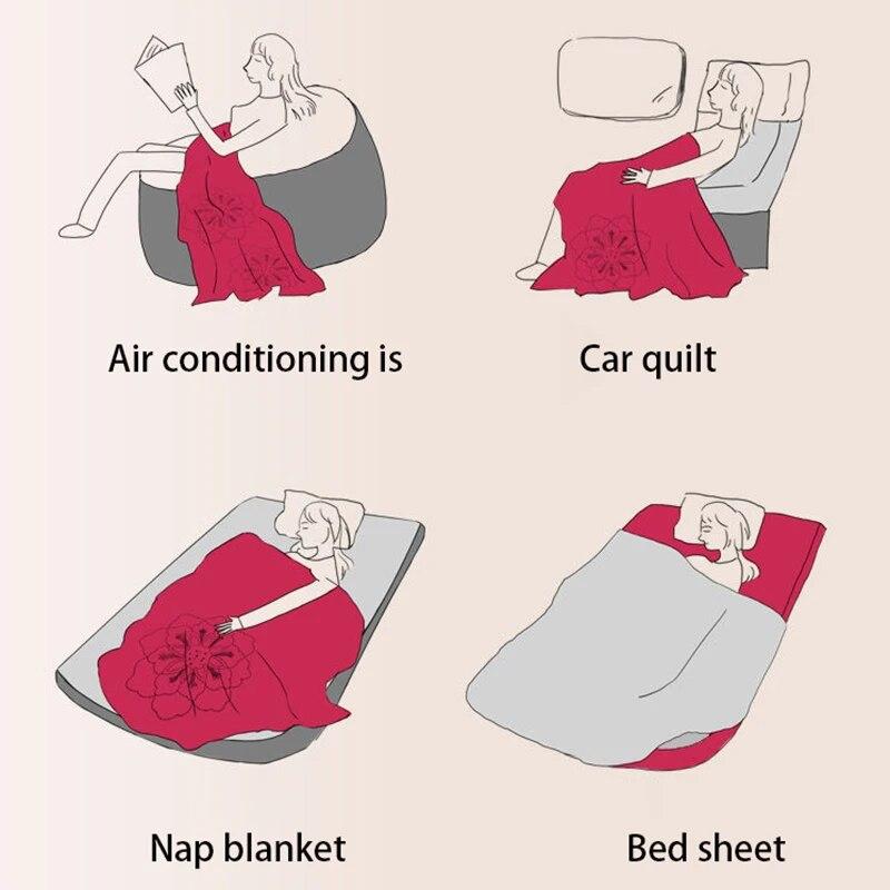 Blanket Soft Warm Coral Fleece Flannel Blankets for Beds Throw Solid Color Bedspread Summer Sofa Plane Travel Plaids Blanket 1pc