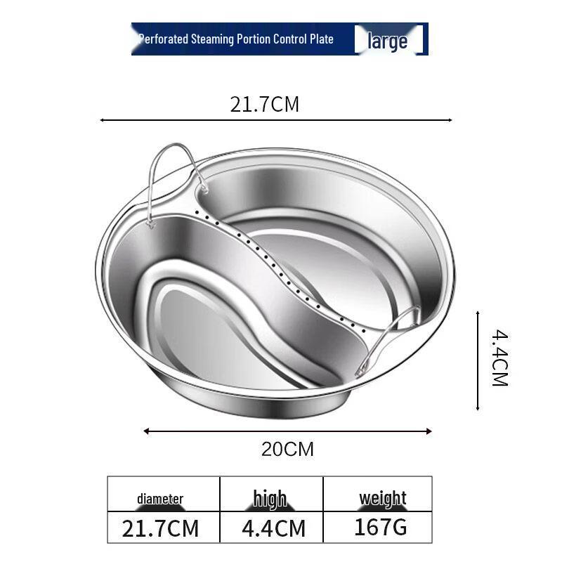 ZISIZ 304 Stainless Steel Divided Steamer Pot