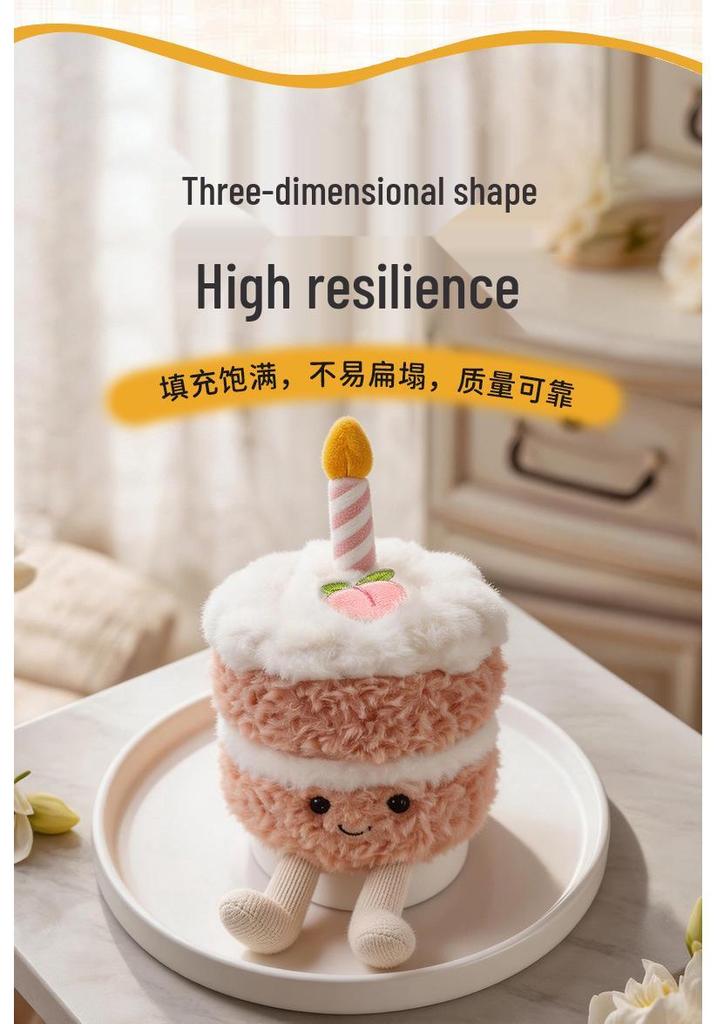 Birthday Cake Plush Toys: Strawberry Cake Figurine Dolls - Cute Holiday Gift for Girlfriend