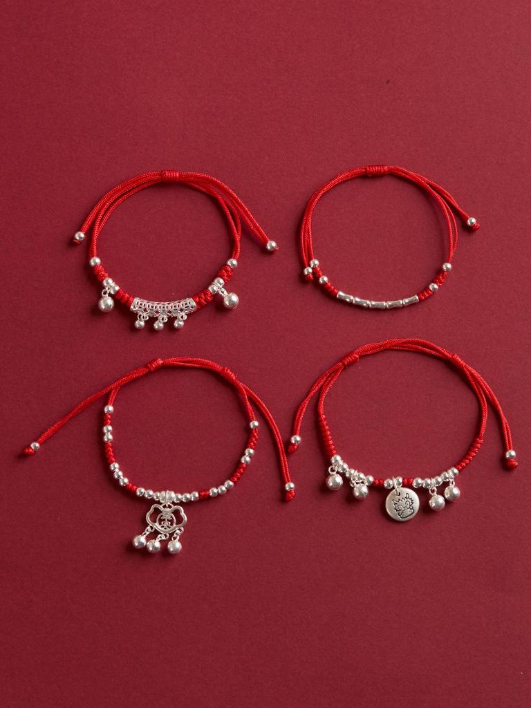 999 Sterlingsilber Rotes Band Armband für Babys und Erwachsene - Erster Geburtstag, Vollmond, Weihnachtsgeschenk
