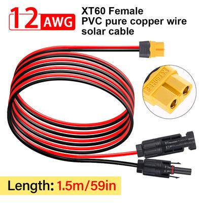 0,6/1,5M 12AWG Original authentischer XT60-Buchsenkopf Solar Outdoor Stromspeicher Ladekabel