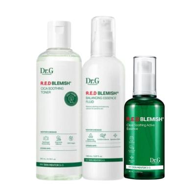 Red Blemish Cica 3-Step Calming Set (Toner 200ml + Lotion 150ml + Soothing Active Essence 80ml)