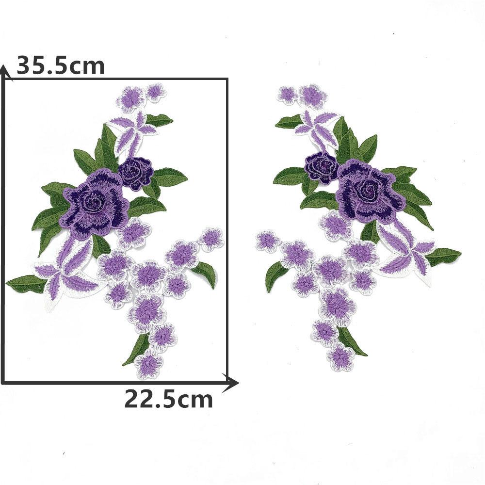 Polyester Color Embroidery Embroidery Pair Of Flowers Diy Sewing Collar Lace Decoration Cheongsam Dress Clothing Accessories