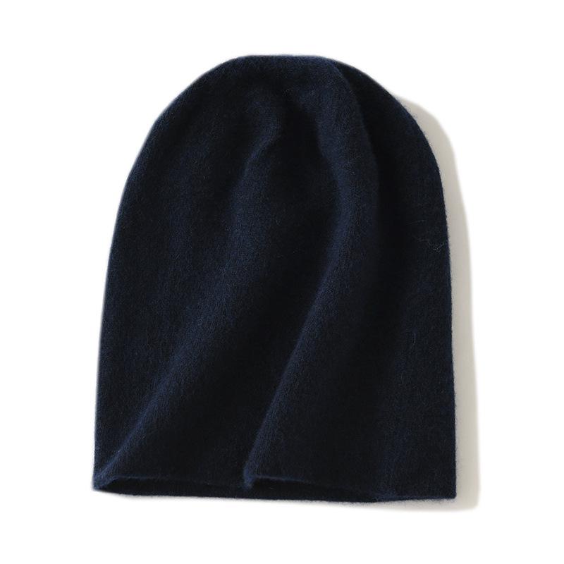 Double-Layer Thick Pure Cashmere Beanie: Soft, Warm, Versatile for Autumn & Winter