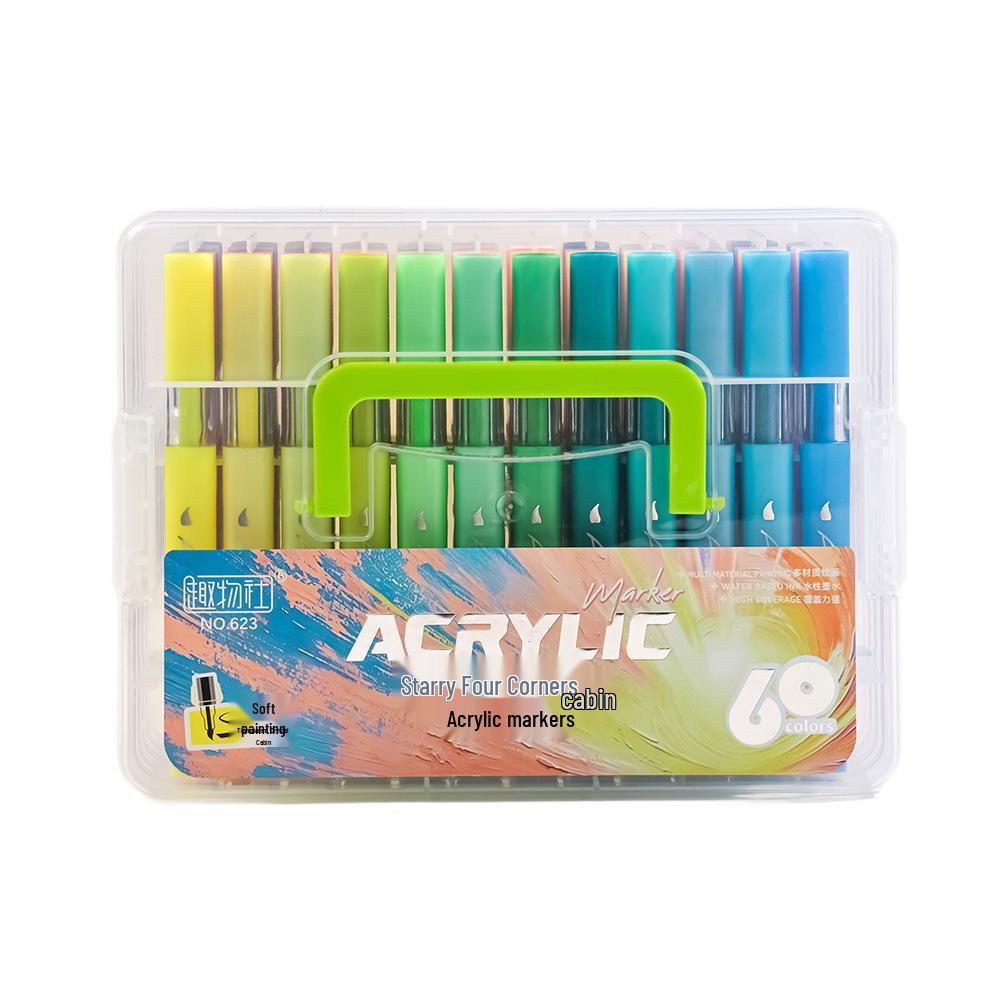 Child-Safe Acrylic Watercolor Marker Pens for Doodling, Drawing & Primary School Art, Soft Tips, Stackable Design
