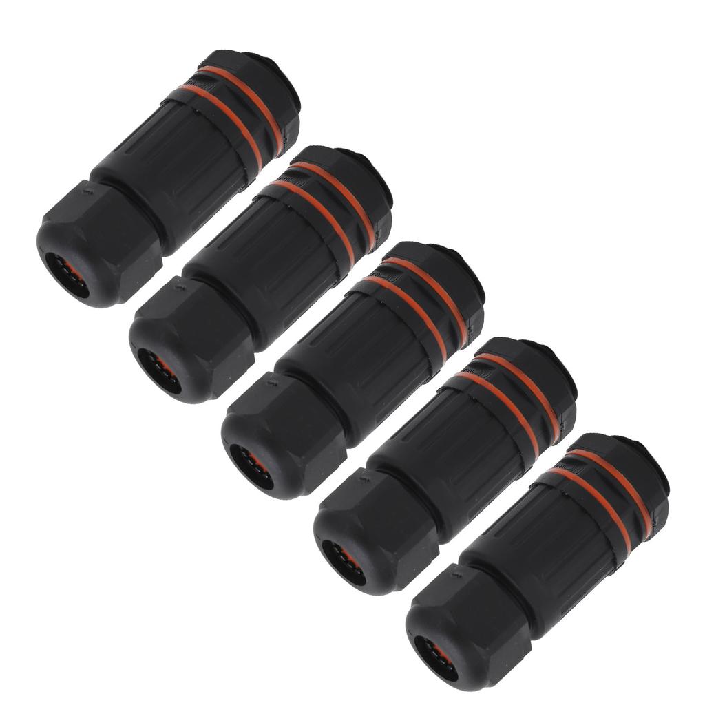5pcs 3 Pole Wire Connector 250V 16A IP68 Waterproof Electrical Junction Box Connector for LED Lighting