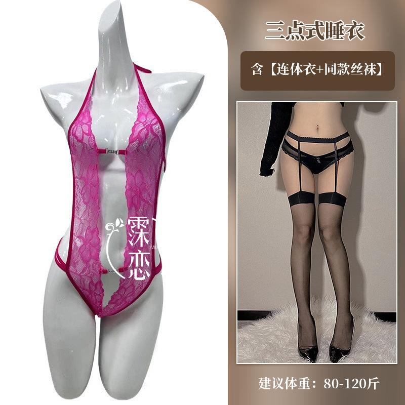 Sexy lingerie sexy SM strap one-piece clothes front buckle lace sexy nightclub passion uniform