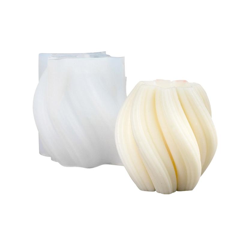 Wave Textured Candle Mold for Making Pillar Candle Mousse Cake Bread Chocolate Plaster Epoxy Resin Casting Silicone Mold