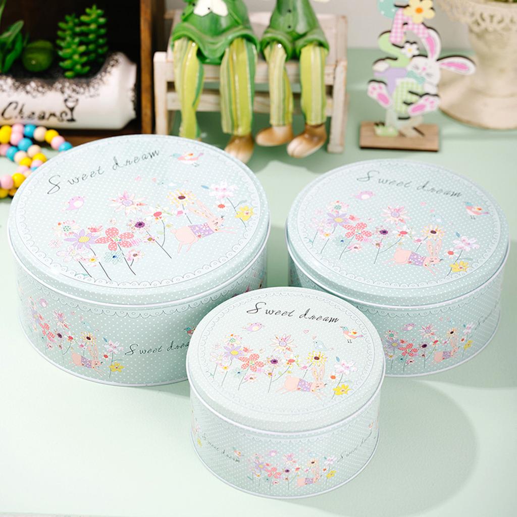 Easter Decorations, Tin Boxes, Colorful Easter Bunny Storage Boxes, 3-piece Set