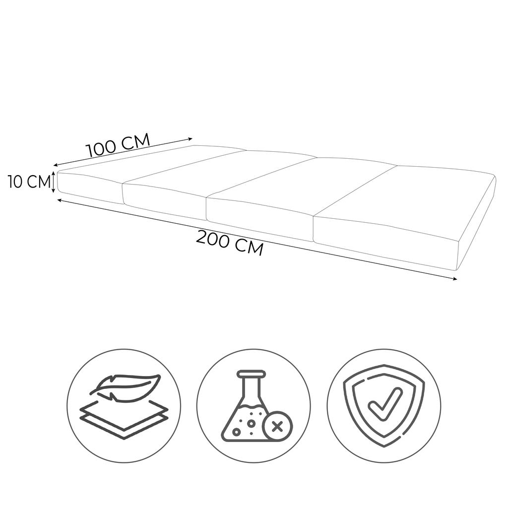 Gymnastic mattress 200x100x10 cm (4 pieces) beige