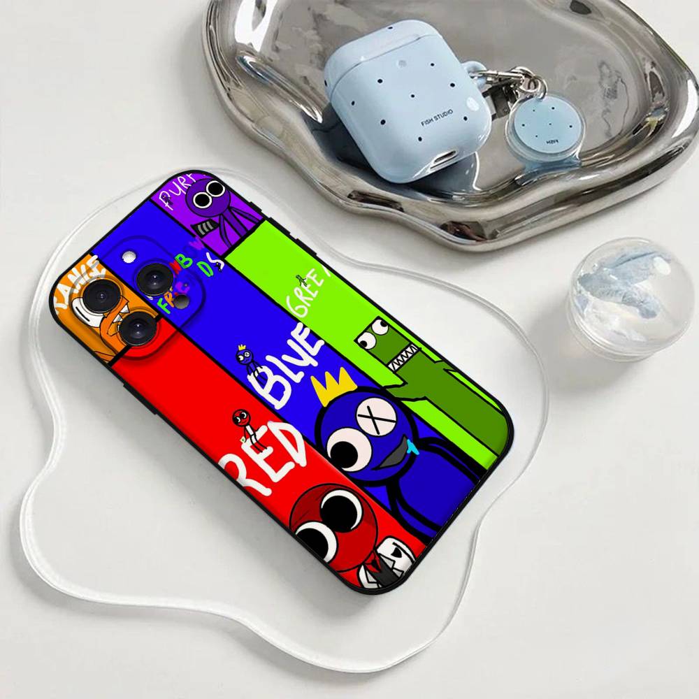 Rainbow Friends Toy Cartoon Game Phone Case For Iphone 17 16 15 11 13 14 Pro Max X Xr Xs Max 12mini Black Shell Cover Case