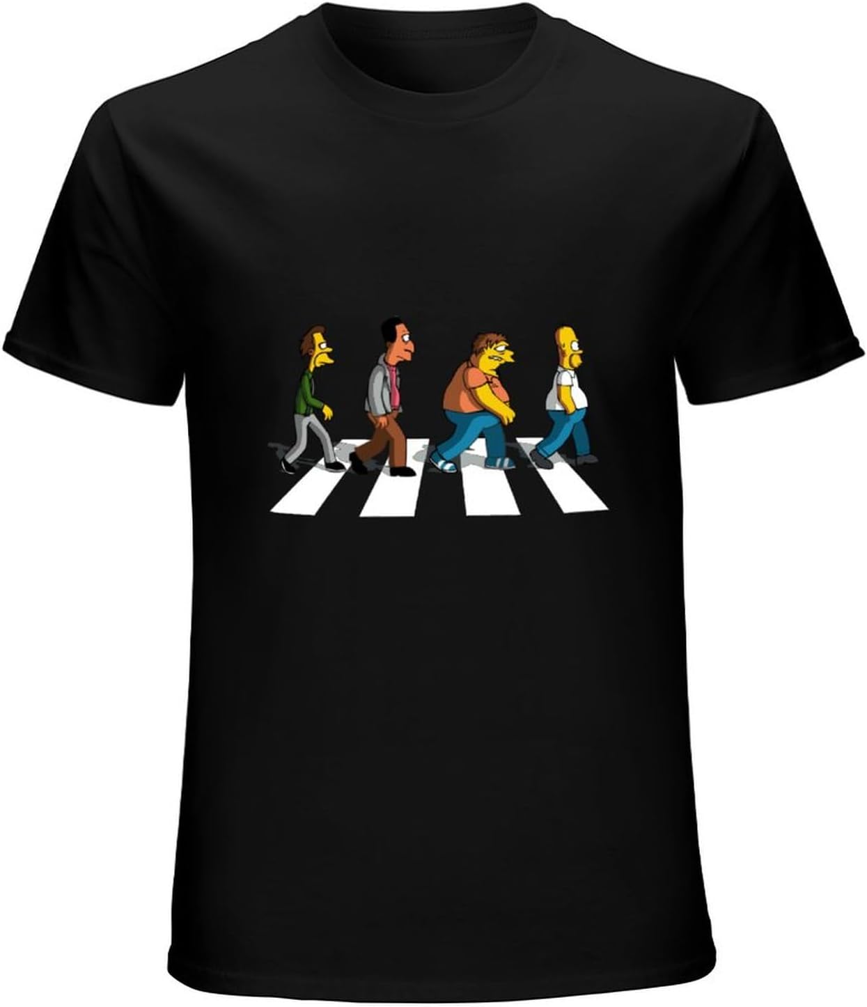 Men s Simpson Abbey Road Yellow toon Printing Machine VTRYER T Shirt XXL