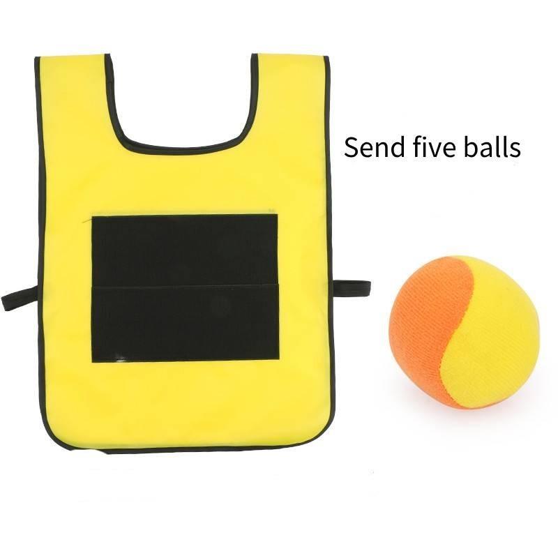 Children's Sticky Ball Vest Interactive Outdoor Toy For Kindergarten Parent-child Activities Orange