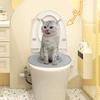 Kit de Antrenament la Toaletă pentru Pisici cu Bază cu Ventuză Fără Găurire Toaletă pentru Pisici Nisip și Antrenor pentru Pisoi Animal de Companie Apartament