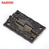 10PCS NAIERDI Antique Bronze Hinges Cabinet Drawer Decoration Vintage Hinge For Jewelry Wooden Box