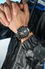SAPPHERO Analog Quartz 50m Water Luminous Date Artificial Leather Mineral Suitable for Business and Outdoor Black Black Dial Men's Watch, Resistant,