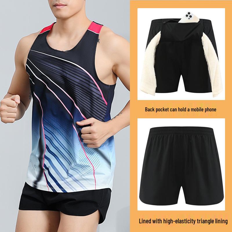 Unisex Quick-Dry Track & Field Running Vest Set for Marathon, PE Tests, Competitions & Training