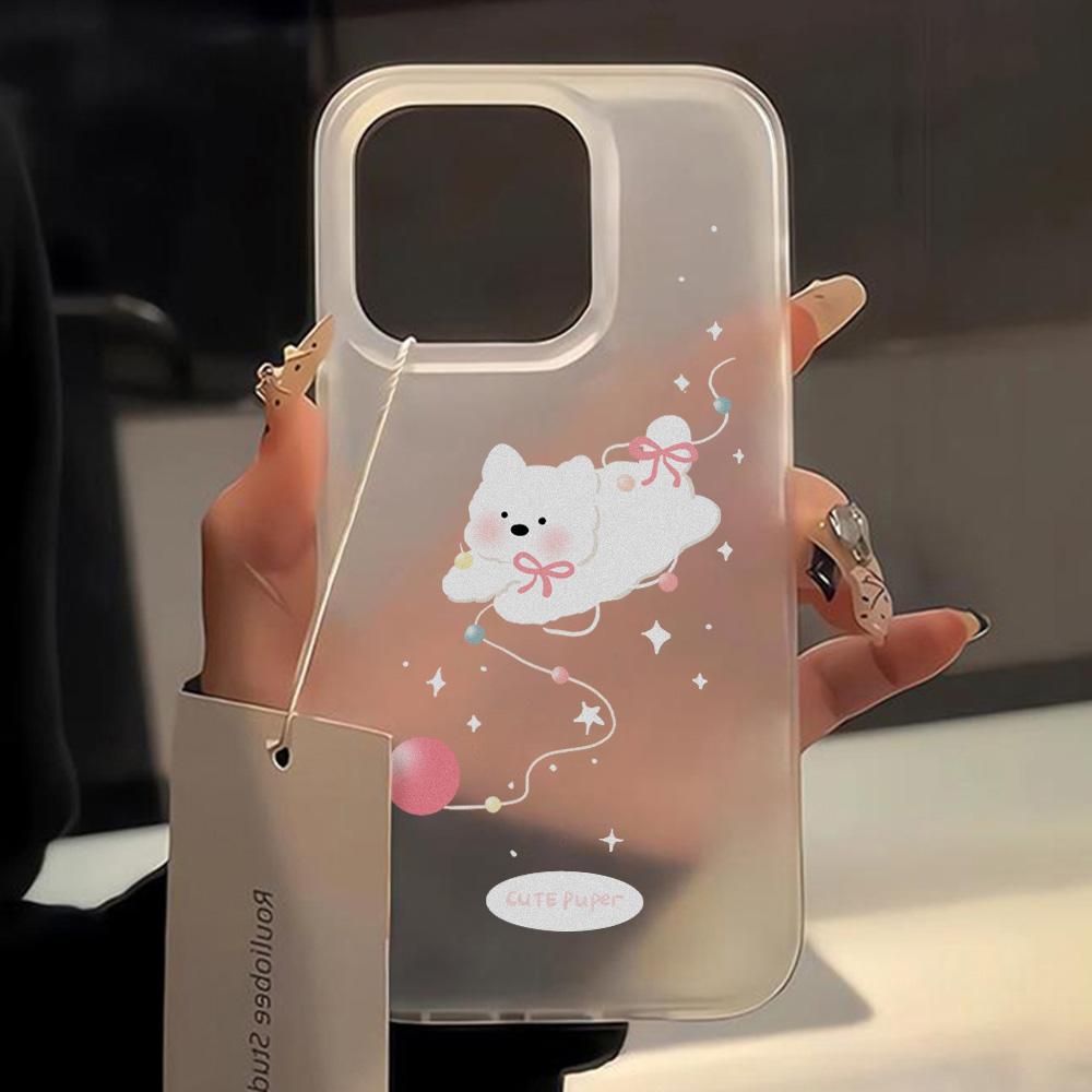 Cartoon Cute Puppy Phone Case For IPhone 15 16 13 11 12 14 17 Pro Max Funda Shockproof Soft Silicone Stylish Bumper Clear Cover