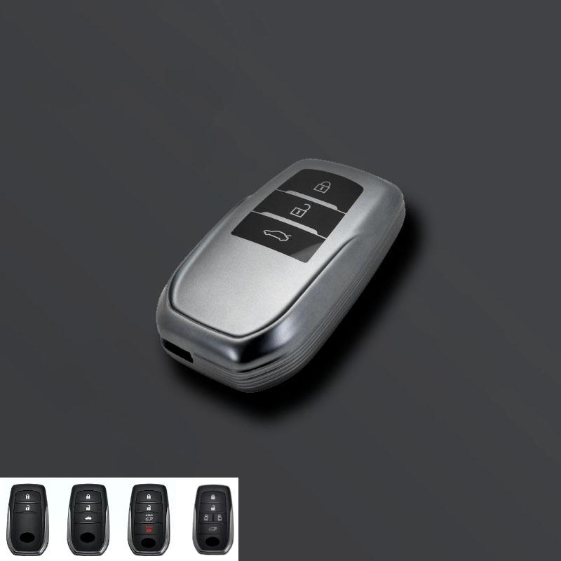 Grey Tpu Car Remote Key Case Cover for Toyota RAV4 Crown Hilux Fortuner Camry Land Cruiser Prado Protect Shell Fob Accessories