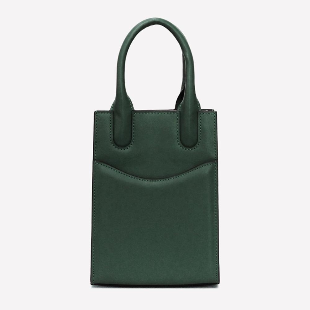 Matt [Refurbished] Wave Cowhide Mini Tote Bag Green