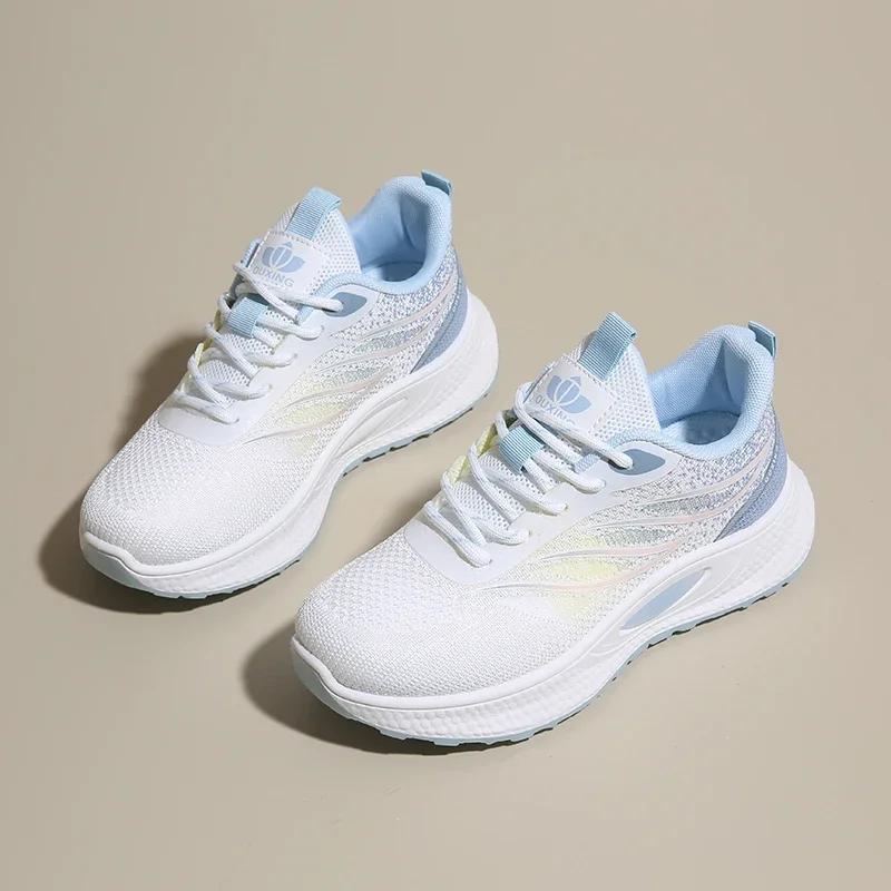 

Весна Женщины Новая Сетка Легкий Спорт Дышащий На шнуровке Фитнес Удобная Толстая подошва Повседневная Обувь для бега Tenis Masculino 40 небесно-голубой