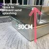 Stainless Steel Jumbo Cat Litter Box Open Type Cat Bedpans Low-Entry Kitty Toilet with Anti-Splash Design Pet Potty for Kittens