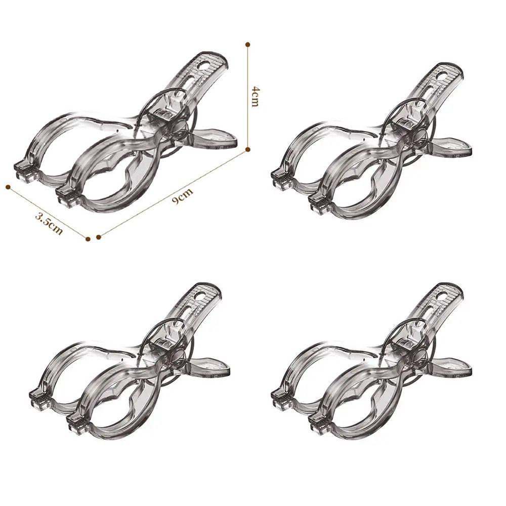 

4Pcs Large Quilt Clothes Clip Transparent Drying Clothes Pegs Portable Clothes Drying Clips Socks S серый