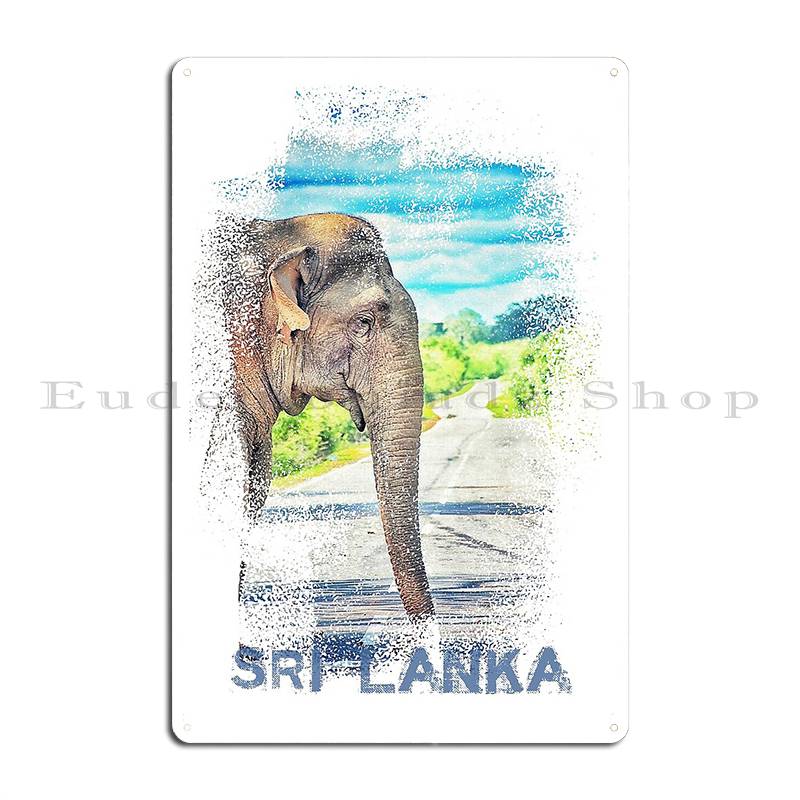 Sri Lanka Elephant Metal Plaque Poster Vintage Pub Wall Decor Iron Wall Decor Tin Sign Poster