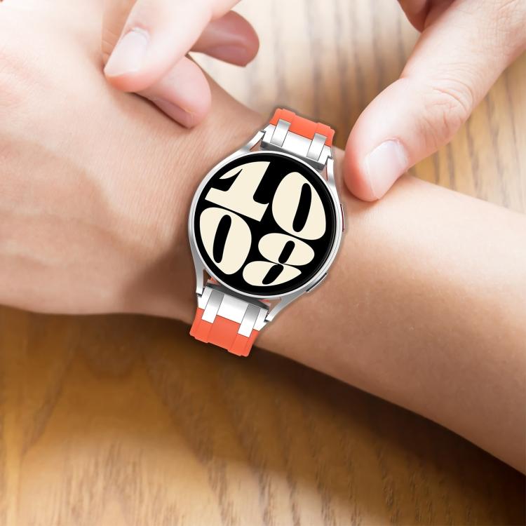 20mm Quick‑Release Silver‑Buckle Royal‑Style Silicone Watch Band Strap, Replacement Wrist Accessory for Huawei Watch GT3 42mm Smart Watch