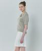 BASIC HOUSE Women'S Acrylic Open Collar Sweater Light Khaki Lzkt3201