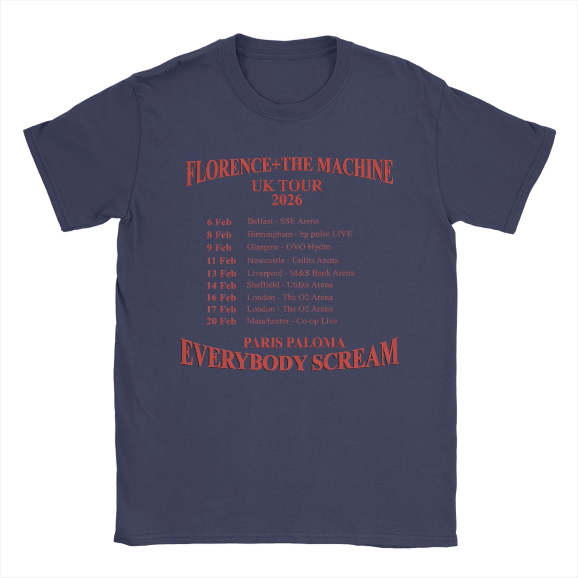 

Florence The Machine Everybody Scream Tour TShirt For Men Trendy Cool Casual Tee Shirt Short Sleeve Streetwear Tees 4XL