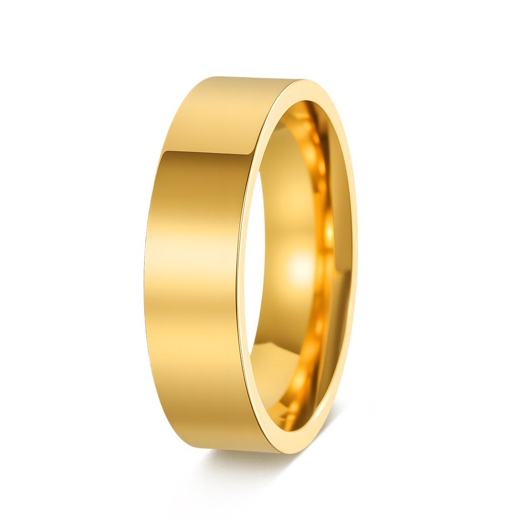 Minimalistischer Modeschmuck Edelstahl Partnerringe Poliertes Band 4mm 6mm 8mm Größen