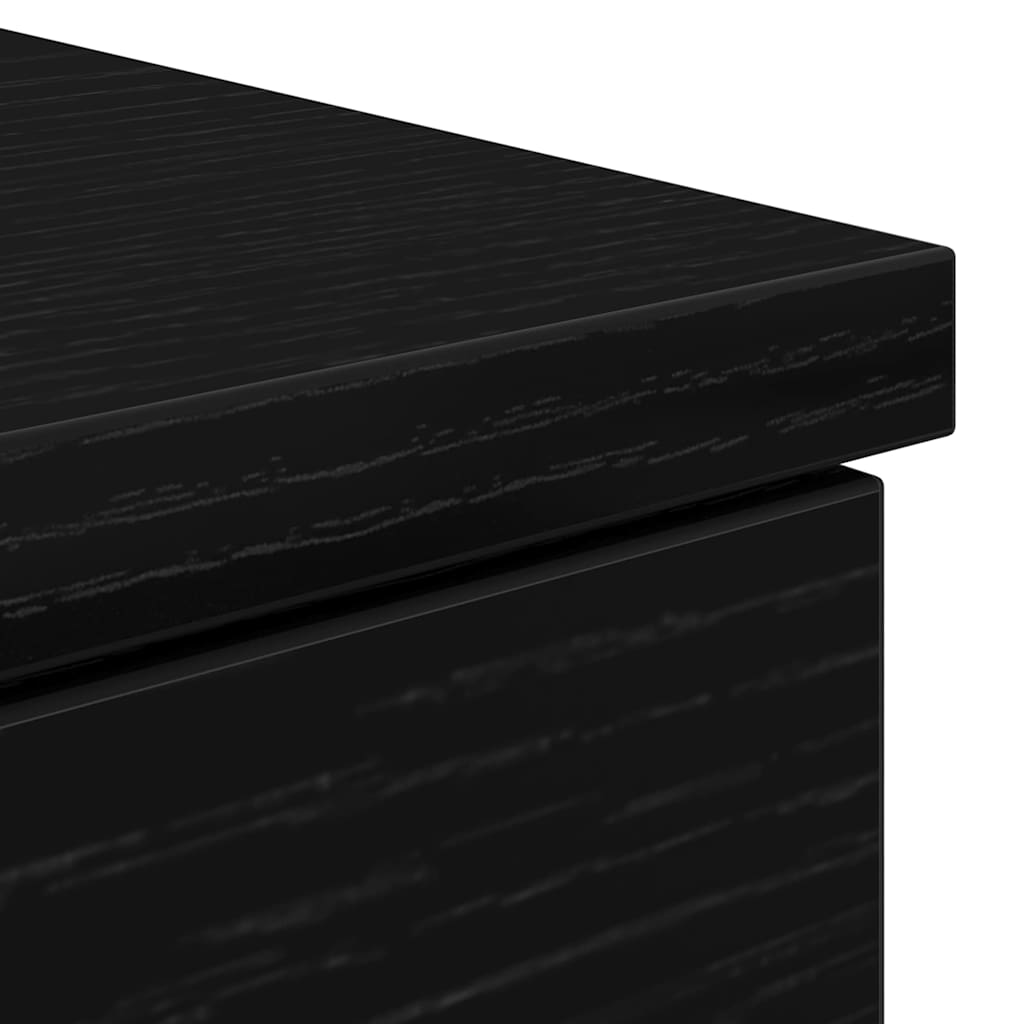 Desk with Shelf Black Oak Effect 140 X 49 X 76 Cm