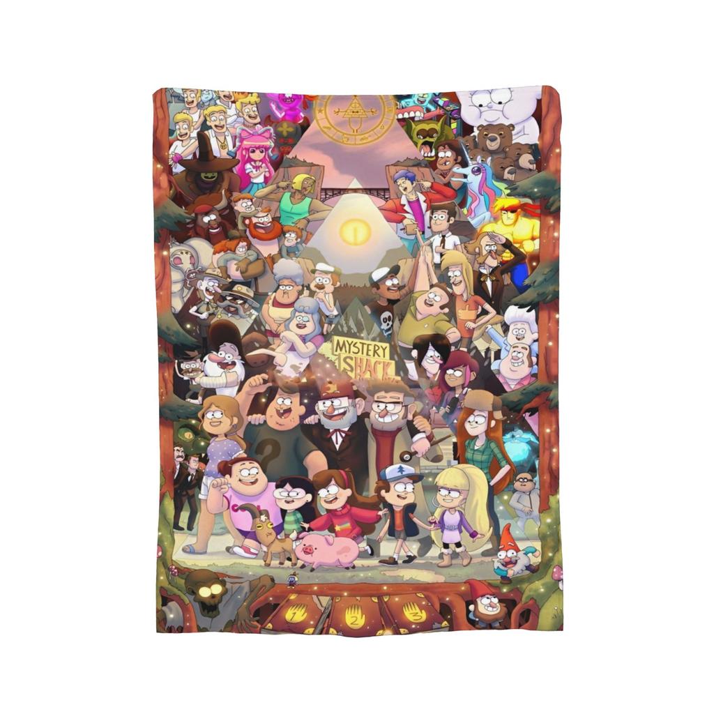 Gravitys Falls Fleece Throw Blanket Bill Cipher Mystery Blankets for Bedding Couch Lightweight Thin Plush Thin Quilt,