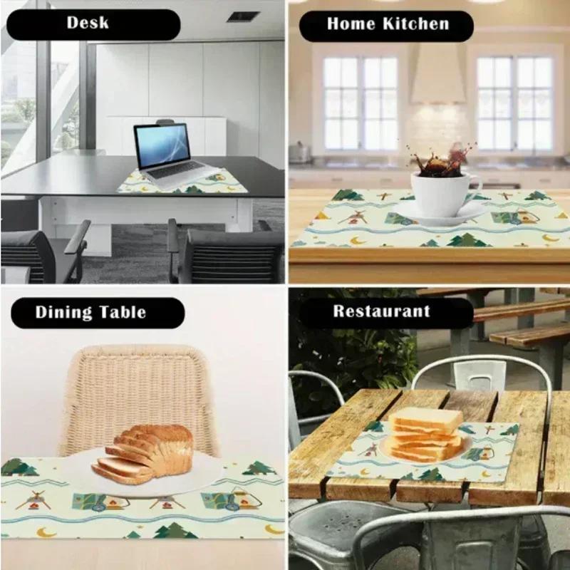 1PC Halloween Place Mats Set Square Table Mats Machine Washable for Autumn Party and Kitchen Decor