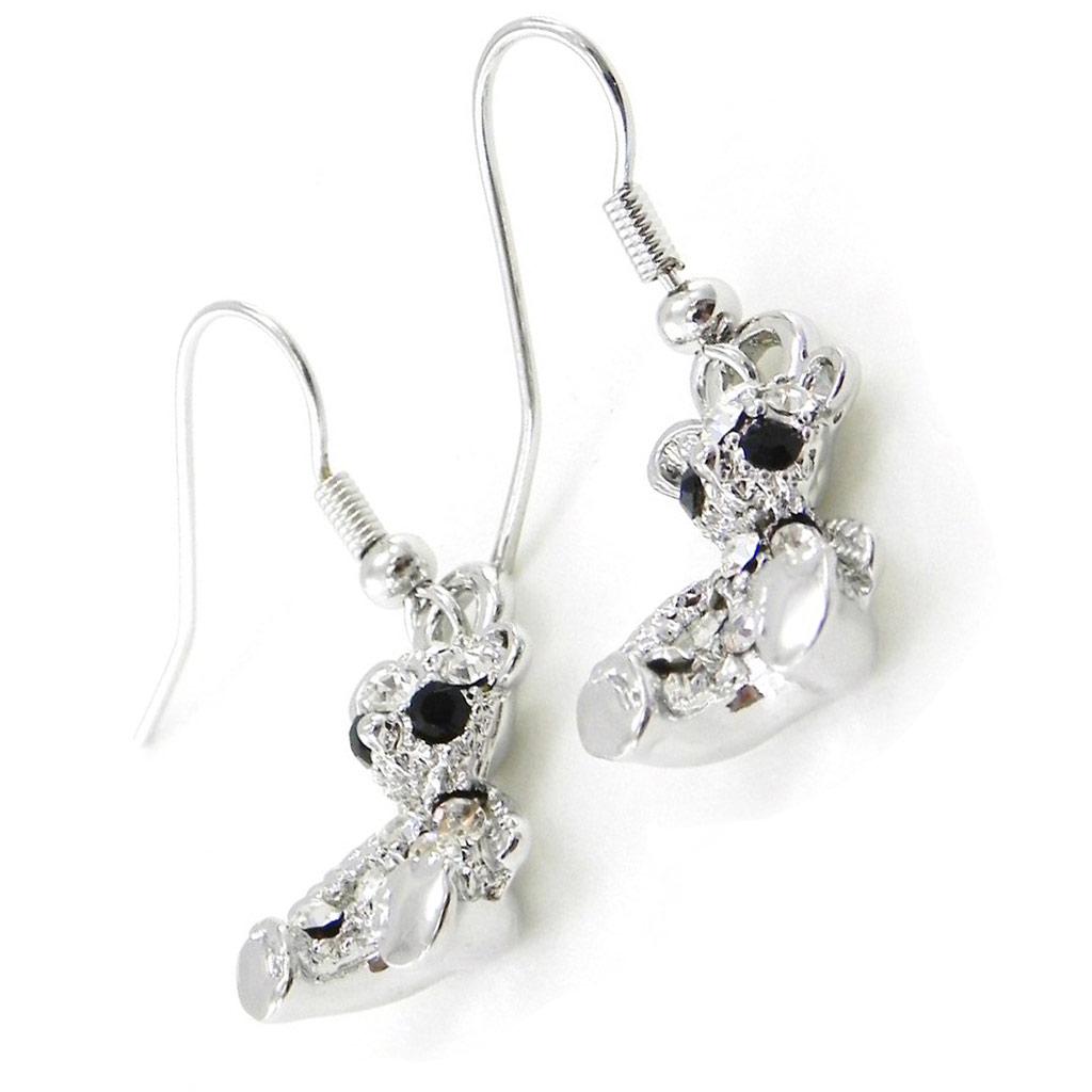 Les Trésors De Lily [G7926] – Silberweiße „Teddy“-Ohrringe