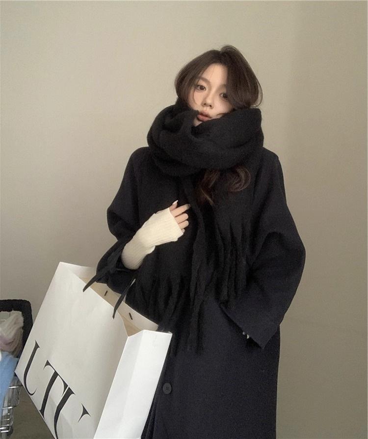 Dámský kostkovaný šátek v korejském stylu - Módní, Všestranný, Zesílený pletený nákrčník