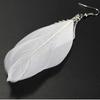 Fashion Silver Plated Angel Wings Earring White Feather Drop Earrings for Women