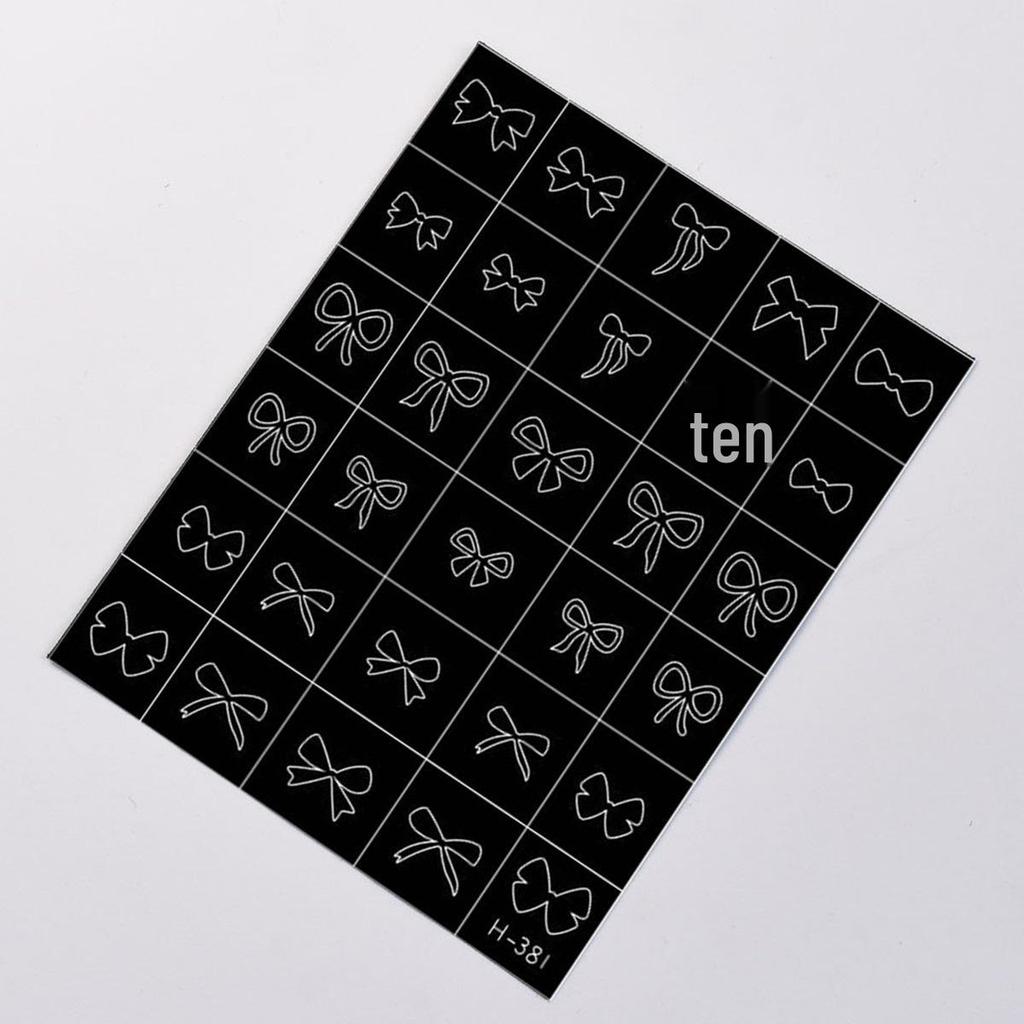 Minimalist Butterfly Bowknot Nail Stickers - Self-Adhesive, No Glue, Trendy INS/Douyin/Xiaohongshu Style