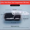 JingJingRS Disposable 2-Compartment Plastic Food Containers