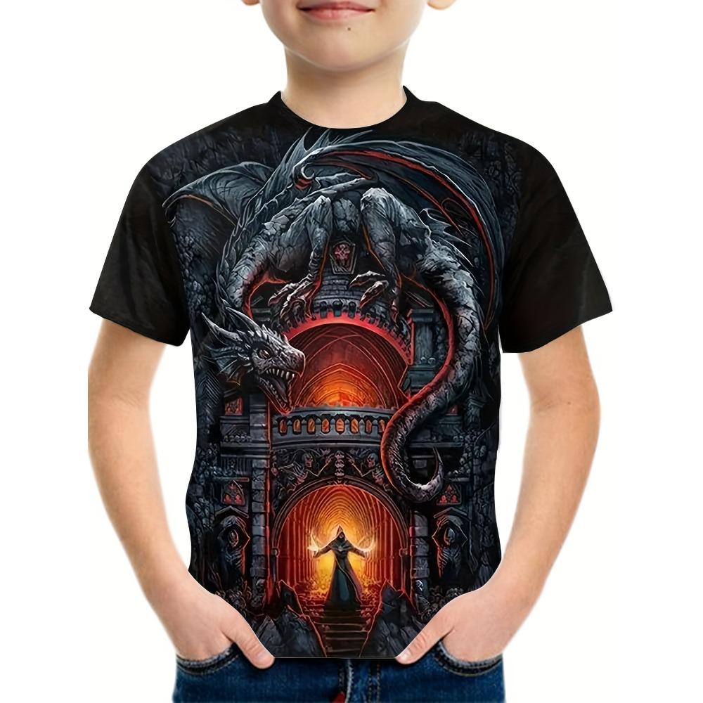 

Summer Short Sleeve Men s T-Shirt 3D Dinosaur Print Outdoor Casual Clothing T-shirt Women Tees Tops XXS