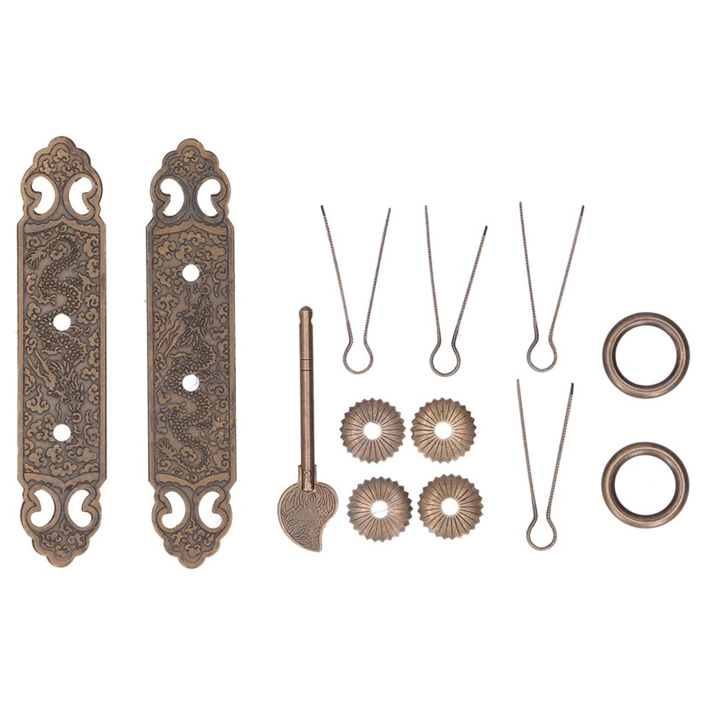 Door Handle Antique Brass Exquisite Pattern Straight Bar Handle Accessories for Cabinet Wardrobe