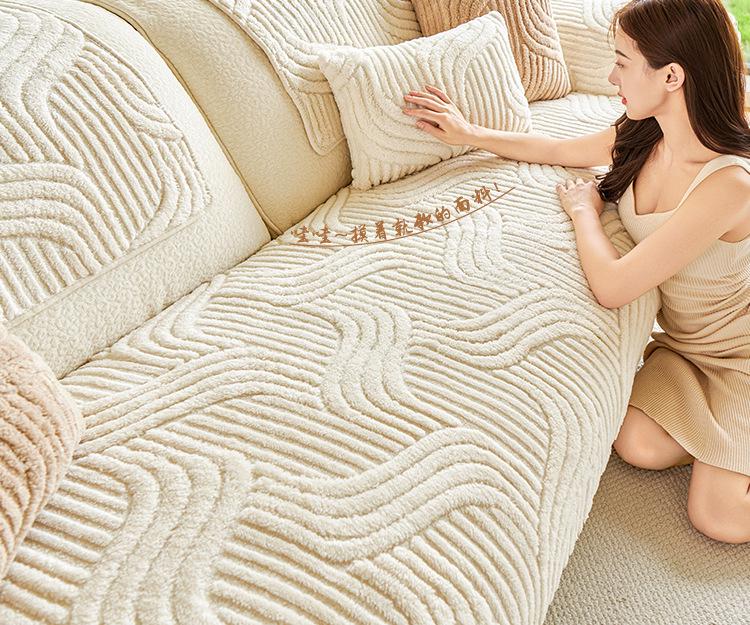 2025 Plush Sofa Cushion: Thickened, Non-Slip Autumn/Winter Cover